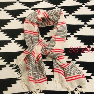 Cute guazey scarf in red, white, and black stripes